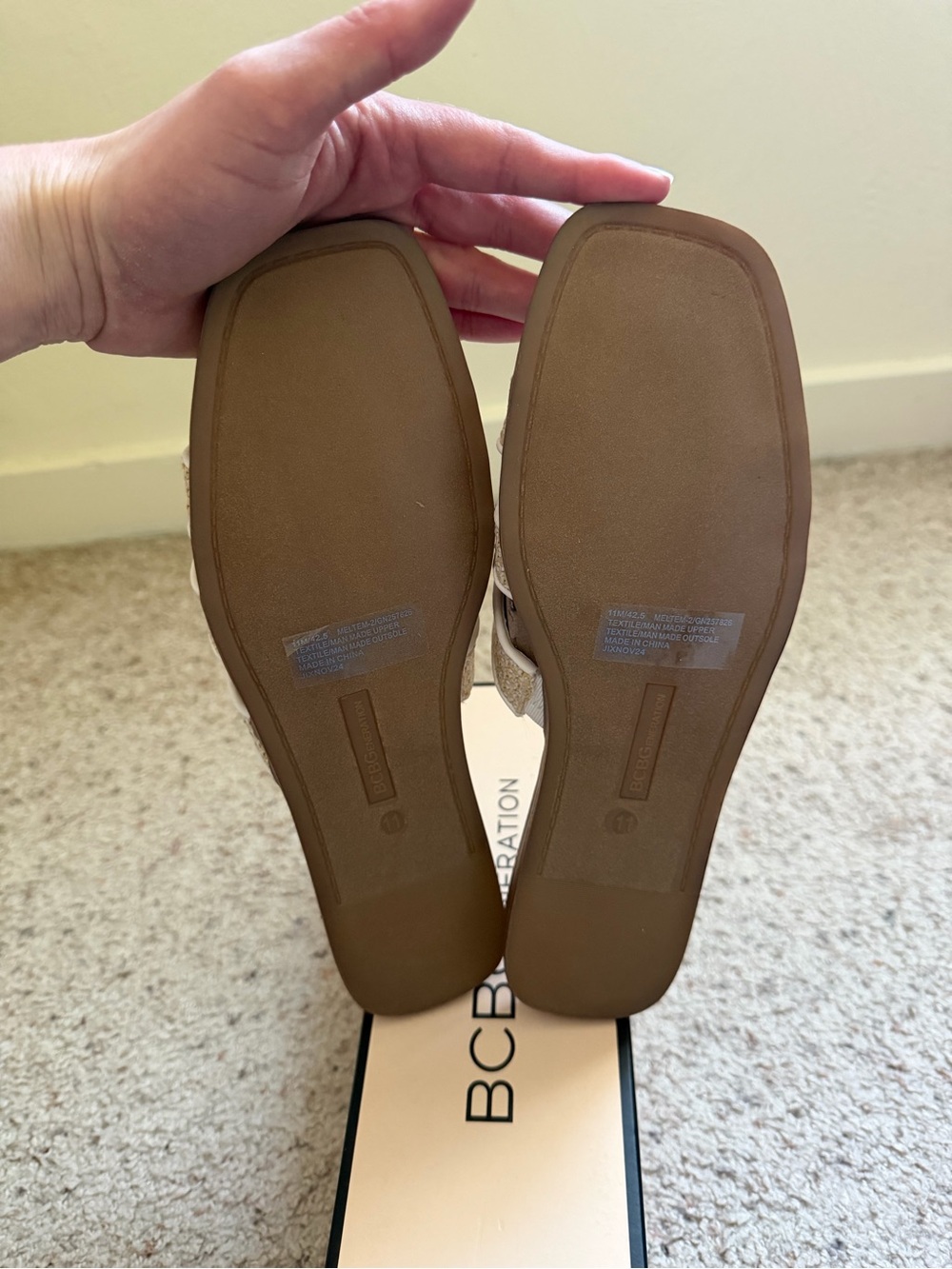BCBGeneration Meltem-2 Natural Woven Slide Sandals Size 11 NEW - Picture 5 of 6